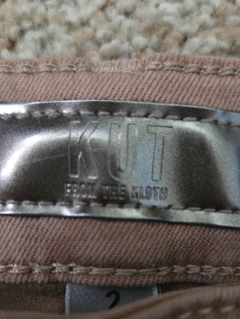 Kut from the Kloth Cropped Pants in Light Taupe Color. - Picture 2 of 4